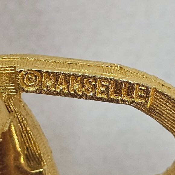 Mamselle Monogram Initial T Brooch Texture Letter Gold Tone Vintage Jewelry Pin - Picture 6 of 10
